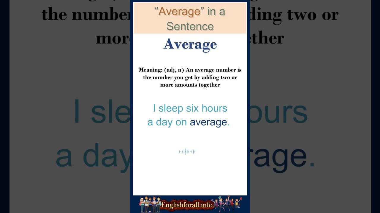 'Video thumbnail for Average meaning | Average in a Sentence | Most common words in English #shorts'