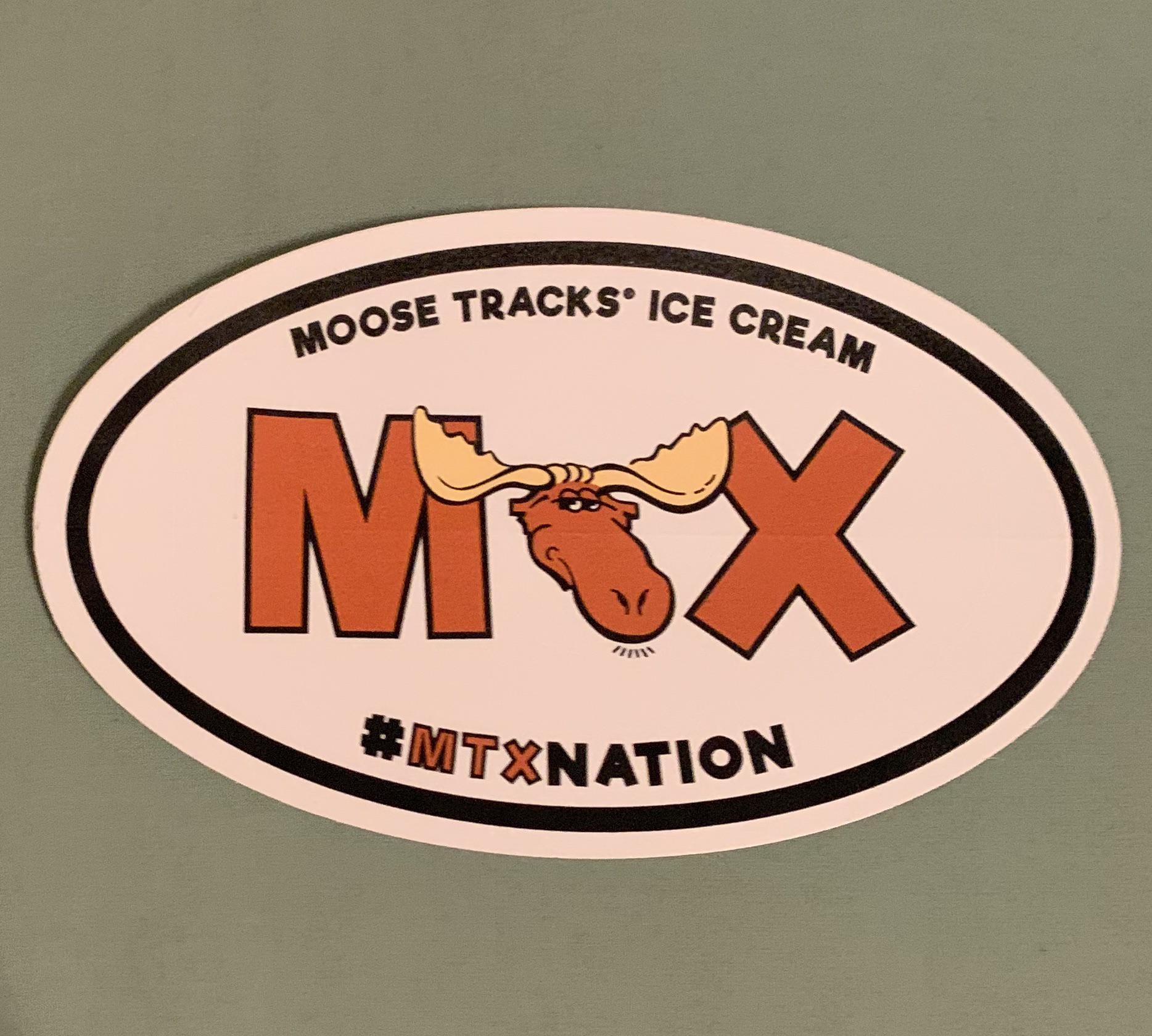 Moose tracks ice cream sticker