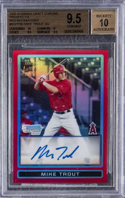 2009 Bowman Chrome Mike Trout Red Refractor Autograph
