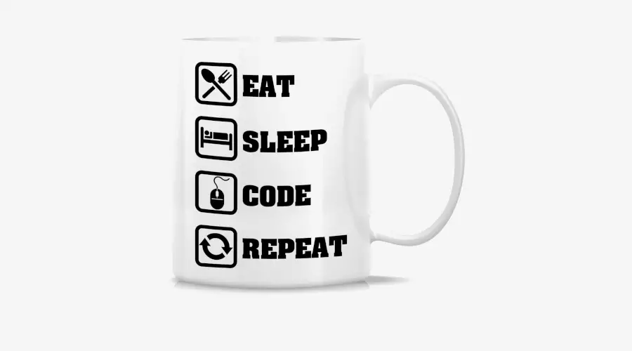 “Eat, Sleep, Code, Repeat” Coffee Mug