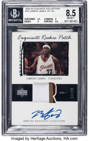 Lebron James 2003-04 Exquisite Rookie Patch Autograph