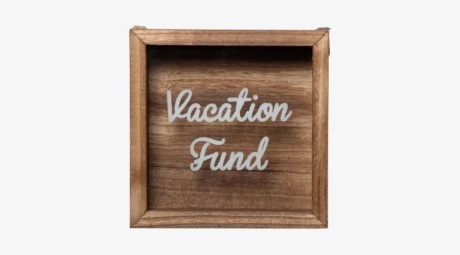 “Vacation Fund” Wooden Piggy Bank