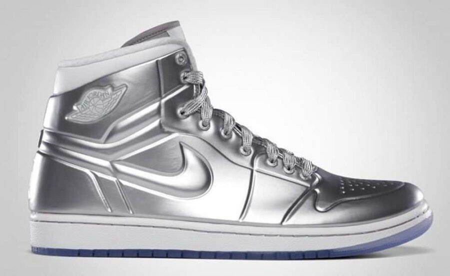 Air Jordan Autographed Silver Shoe