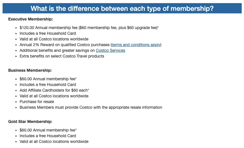 costco membership levels explained