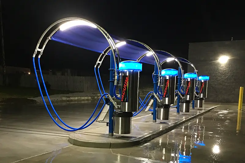gas station with vacuums